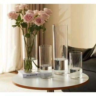 Vaso Cilindrico para Arranjo de Flores e Decorações de Mesas Acrilico Elegante 20x10cm - 9844 em Oferta na Shopee