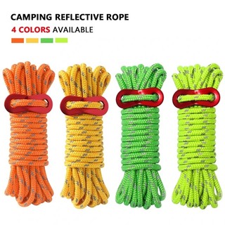 4 peças de Paracord para Tenda, Essenciais para Sobrevivência em Viagens, Corda Refletiva de Paraquedas com Fivela, Cord