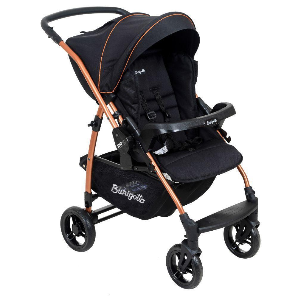 Carrinho De Bebê Burigotto Rio 22 Reversível Até 22kg Preto Cobre em Oferta na Shopee