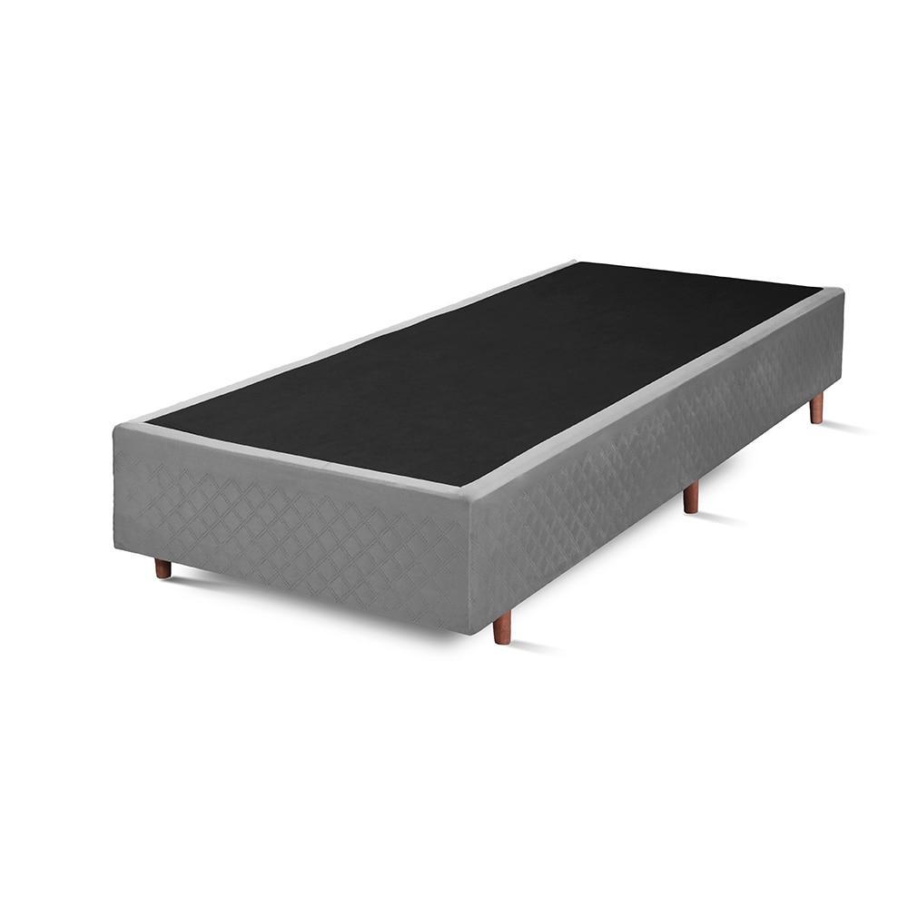 Base para Cama Box Solteiro 88x24 Suede Cinza Chumbo em Oferta na Shopee