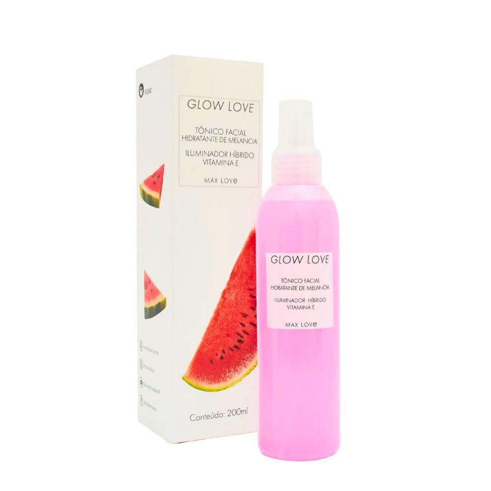 Tônico Facial Vegano Glow Love Hidratante de Melancia Max Love