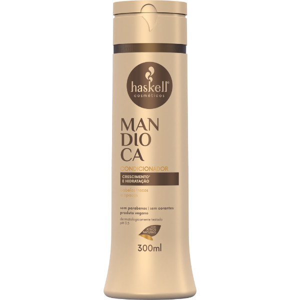 Condicionador Mandioca 300ml Haskell | Hidratação profunda e fortalecimento para cabelos fracos e opacos