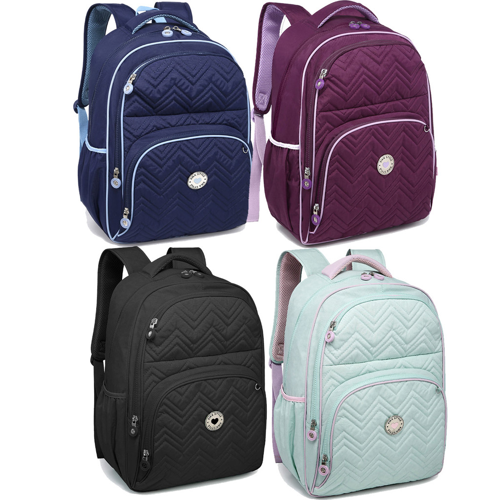 Mochila Escolar Feminina KIKA Costa Adulta Juvenil Faculdade em Oferta na Shopee
