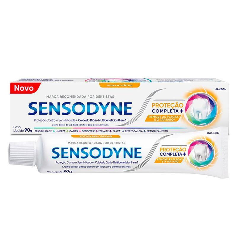 Creme Dental Sensodyne Proteção Completa Antitártaro 90g em Oferta na Shopee