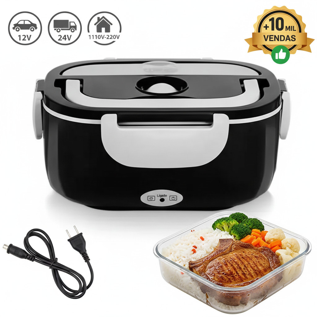 Marmita Elétrica Veicular Bivolt P/ Carro Casa Taxi Uber Caminhão 12V 24V 110V 220V C