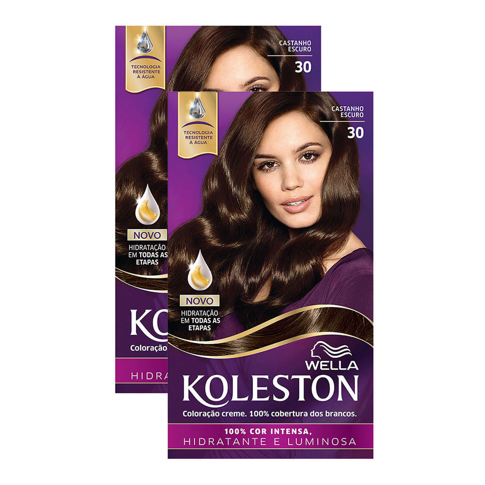 Kit 2 Tinta de Cabelo Koleston Castanho Escuro 30 em Oferta na Shopee