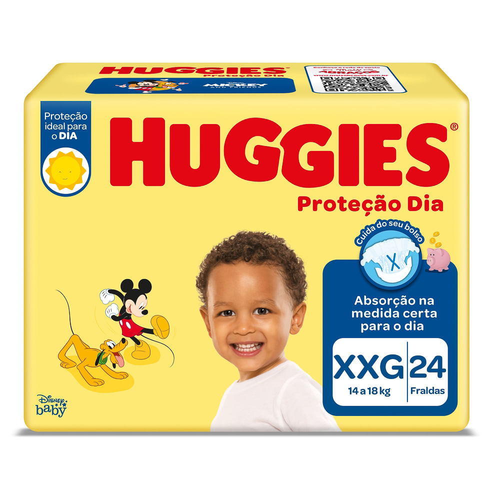 Fralda Huggies Proteção Dia Tamanho XXG 24 Unidades Descartáveis
