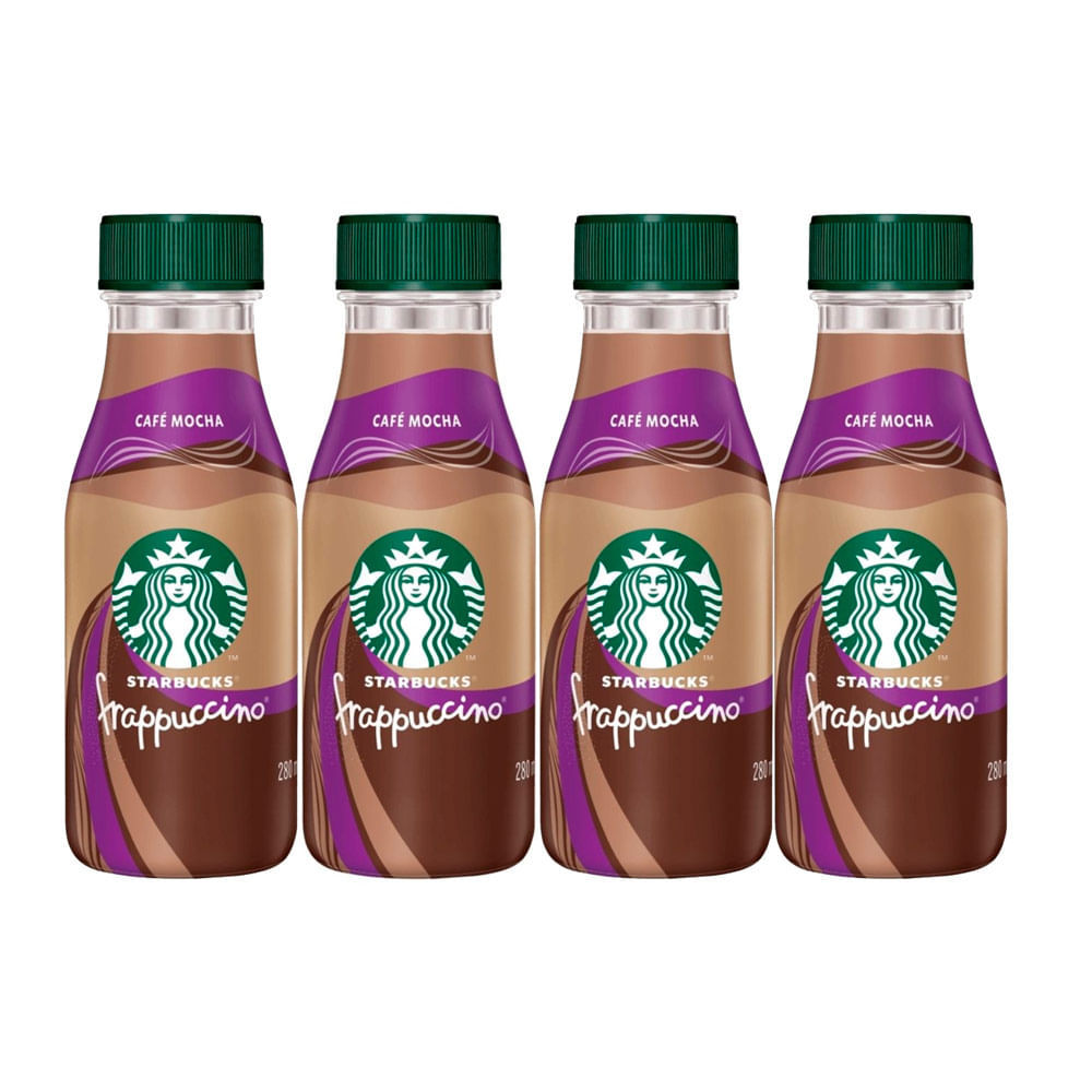 Kit 4 Bebida Láctea Starbucks Frappuccino Café Mocha 280ml em Oferta na Shopee