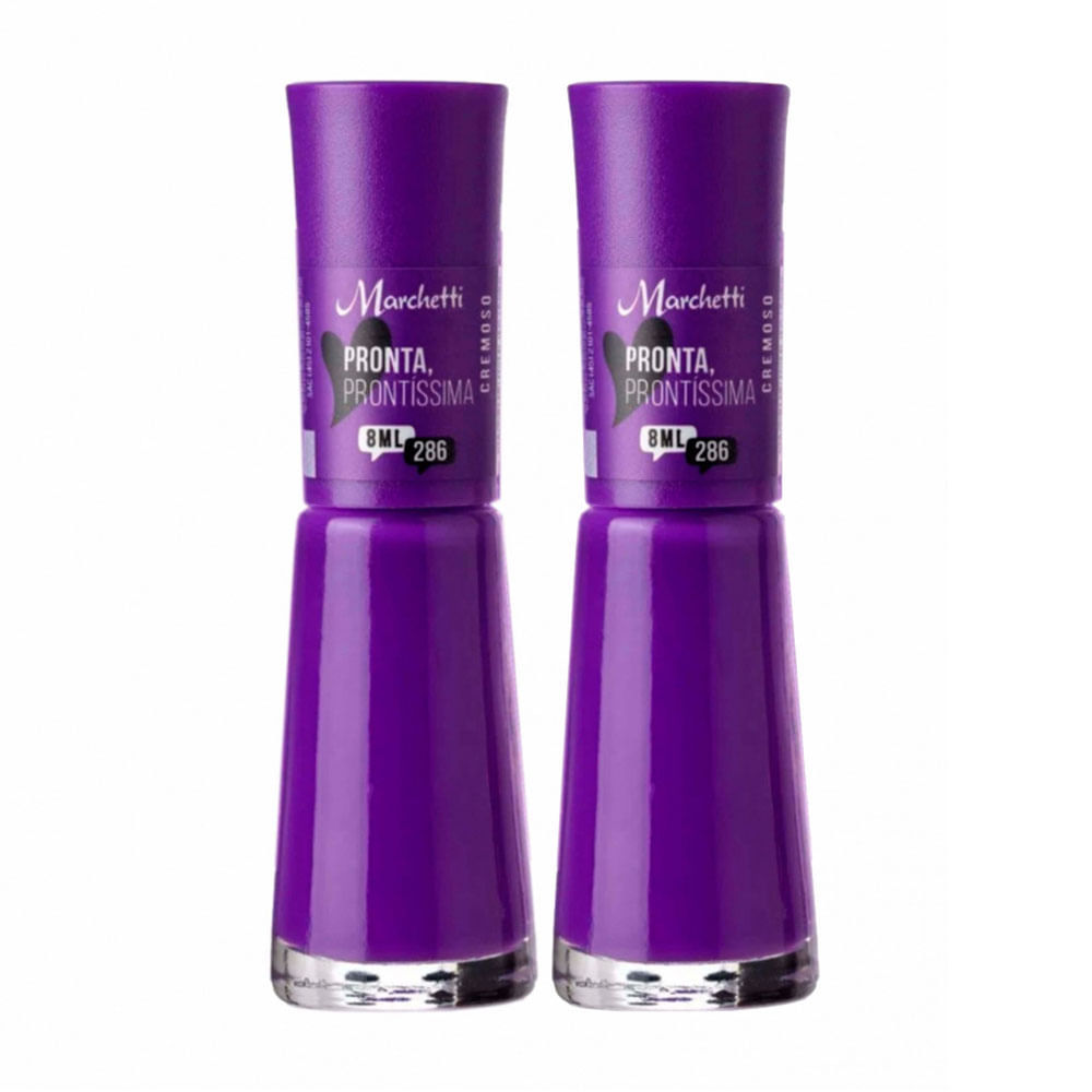 Kit 2 Esmalte Marchetti Cremoso Cor Pronta, Prontíssima 286 com 8ml em Oferta na Shopee