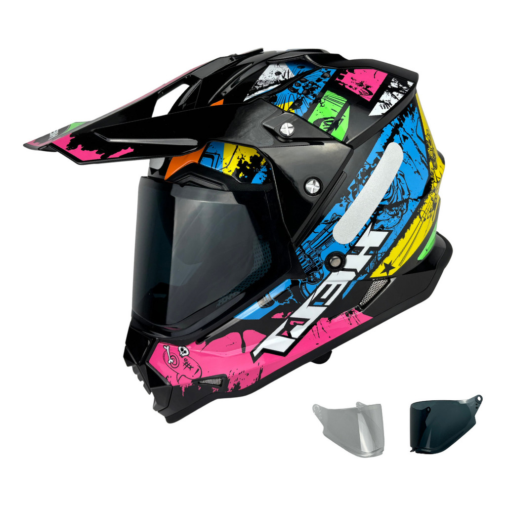 Capacete Helt Cross Vision Glass Light + Viseira Fumê