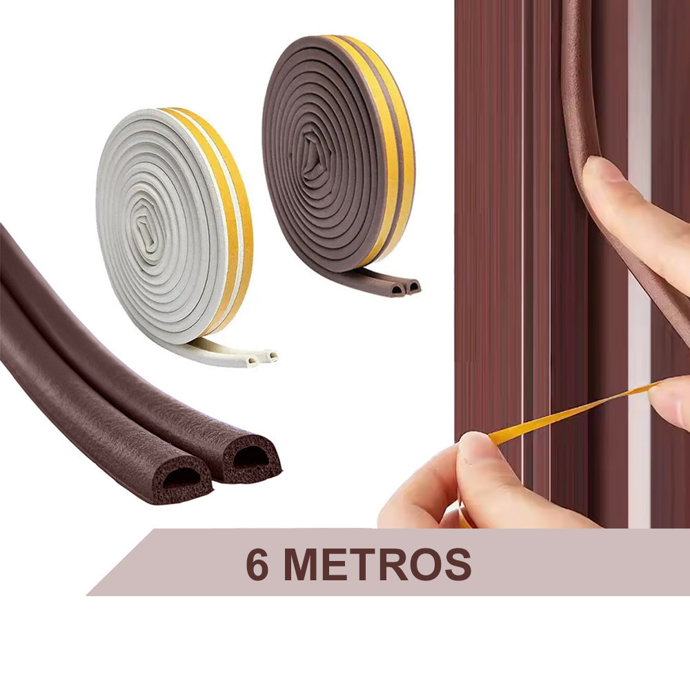 6M Fita Veda Frestas-Porta Janelas Adesivo Vedação Batente Protetora Ruído Poeira Portão Sem Poeira em Oferta na Shopee