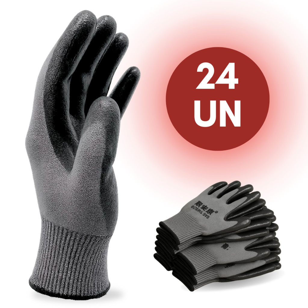 Luvas Nitrílicas Multitato Antiderrapante Kit 24 Pares Uso Profissional em Oferta na Shopee