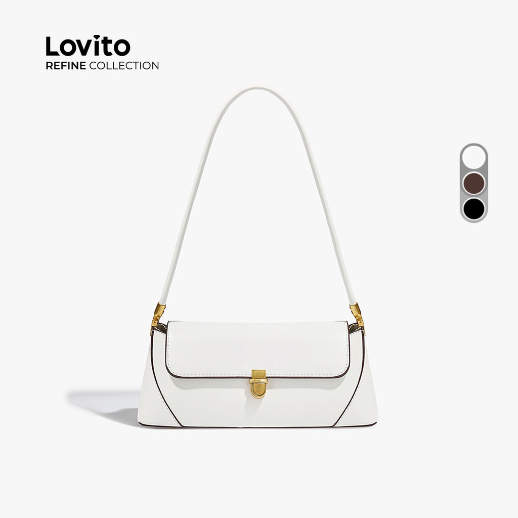 (Lovito Carry) Bolsa de Ombro Pequena e Simples Casual para Mulheres LR25E028