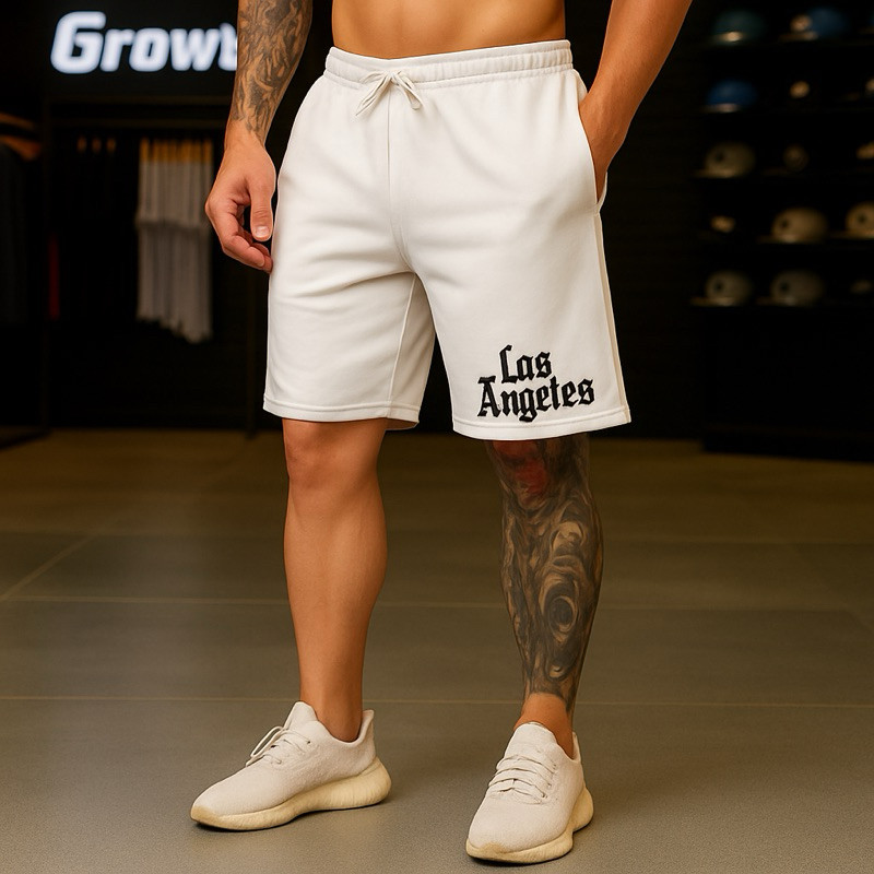 Bermuda Moletom Premium Levinho Estilo Oversized Larguinho Los Angeles Short masculino linha premium