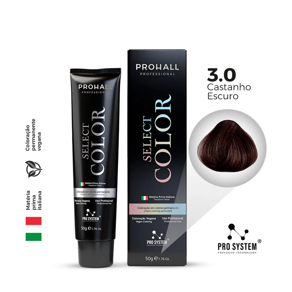 ProHall Coloração Para Cabelo Permanente Castanho Escuro 3.0