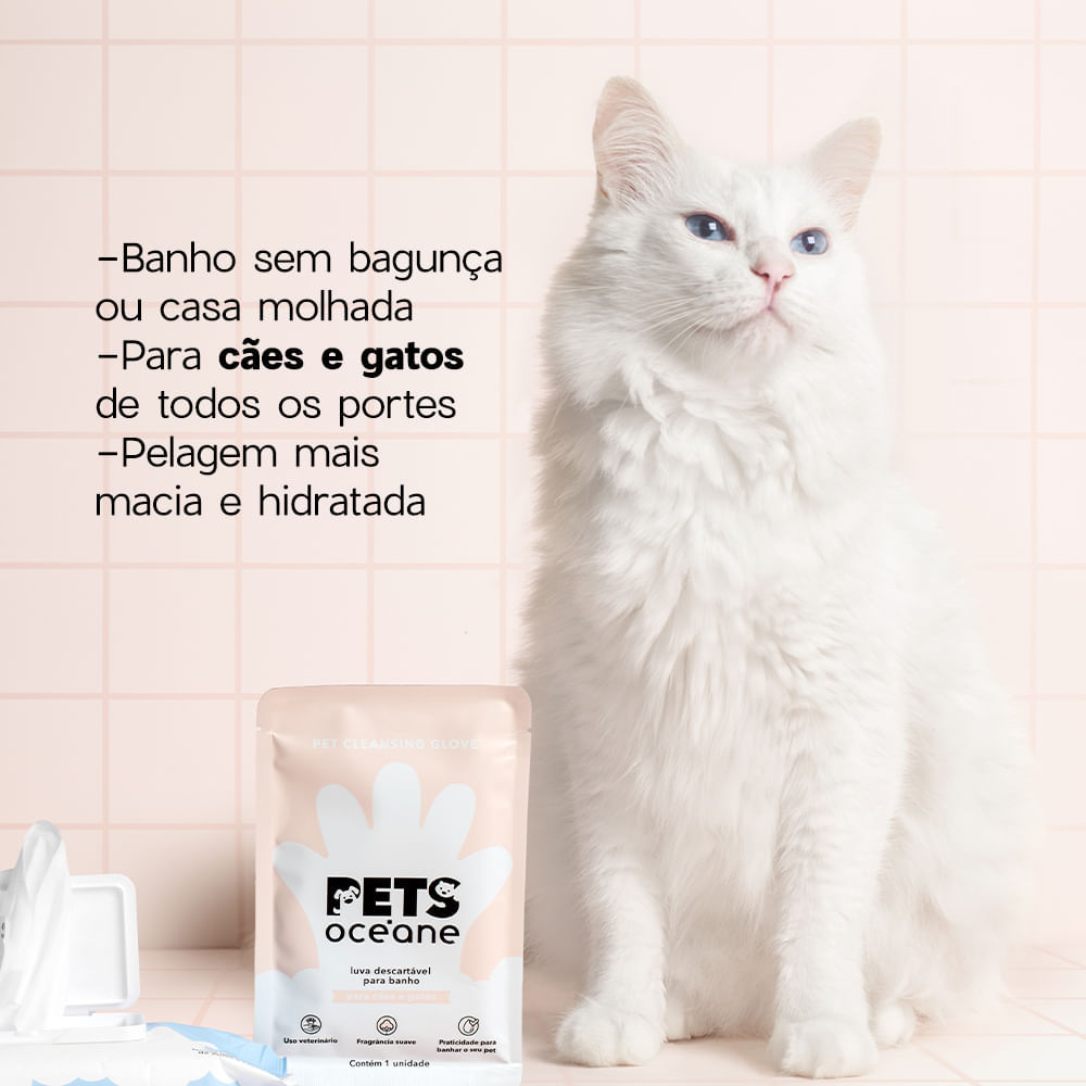 Detalhes do Kit Lenço Umedecido + Luva Descartável para Cachorro e Gato (2 Produtos)