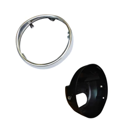 Kit Aro Cromado Carcaça Preta Farol Cb 600f Hornet 2005 2006 2007