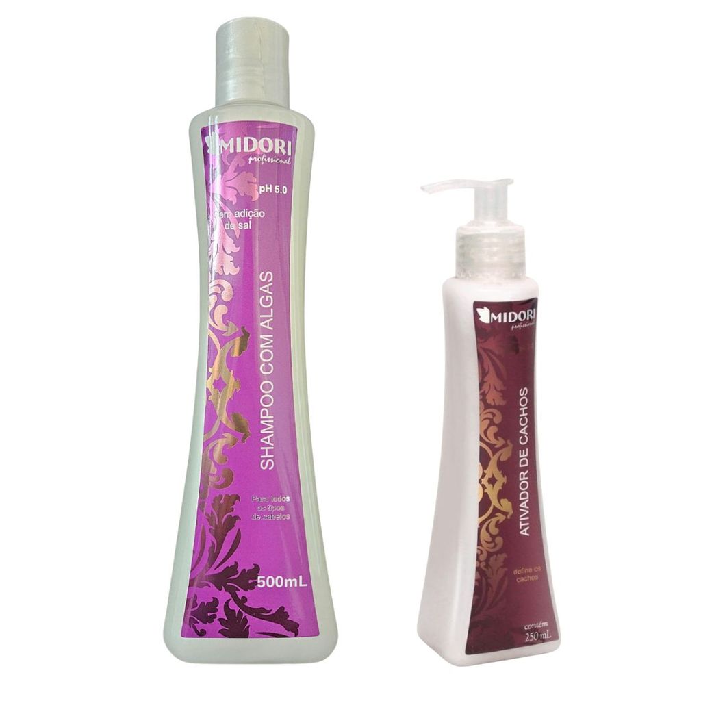 Kit Shampoo com Algas 500ml e Ativador de Cachos 250ml