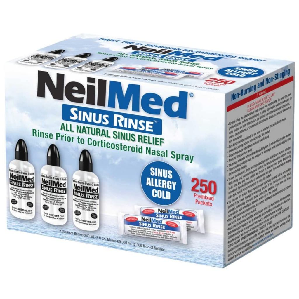 NeilMed Sinus Rinse Kit 250 packets (includes 3 bottles of 240ml each)- Shipping from Japan -
