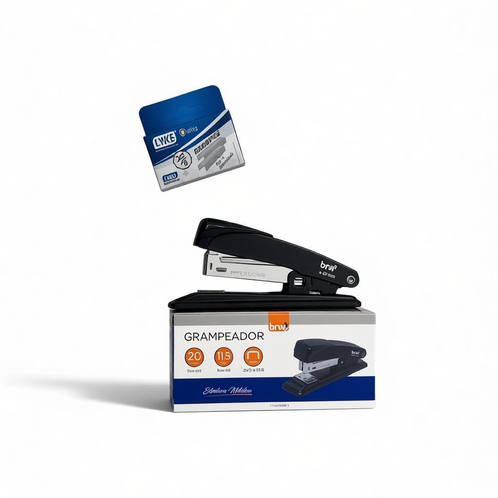 Kit Grampeador Metal + 1.000 Grampos 26/6 Galvanizados Escolar Escritório BRW em Oferta na Shopee