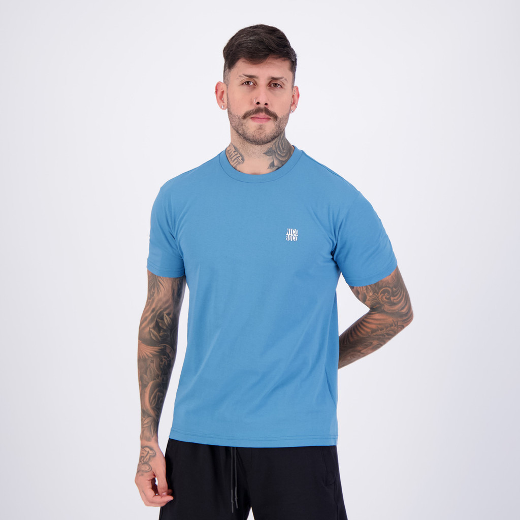 Detalhes do Camiseta Nicoboco Beth Azul Turquesa