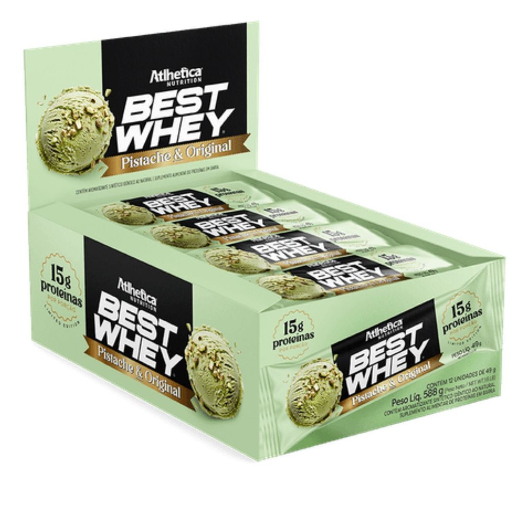 Best Whey Bar Barra de Proteína Cx 12UN 49g com 15g Proteina Atlhetica