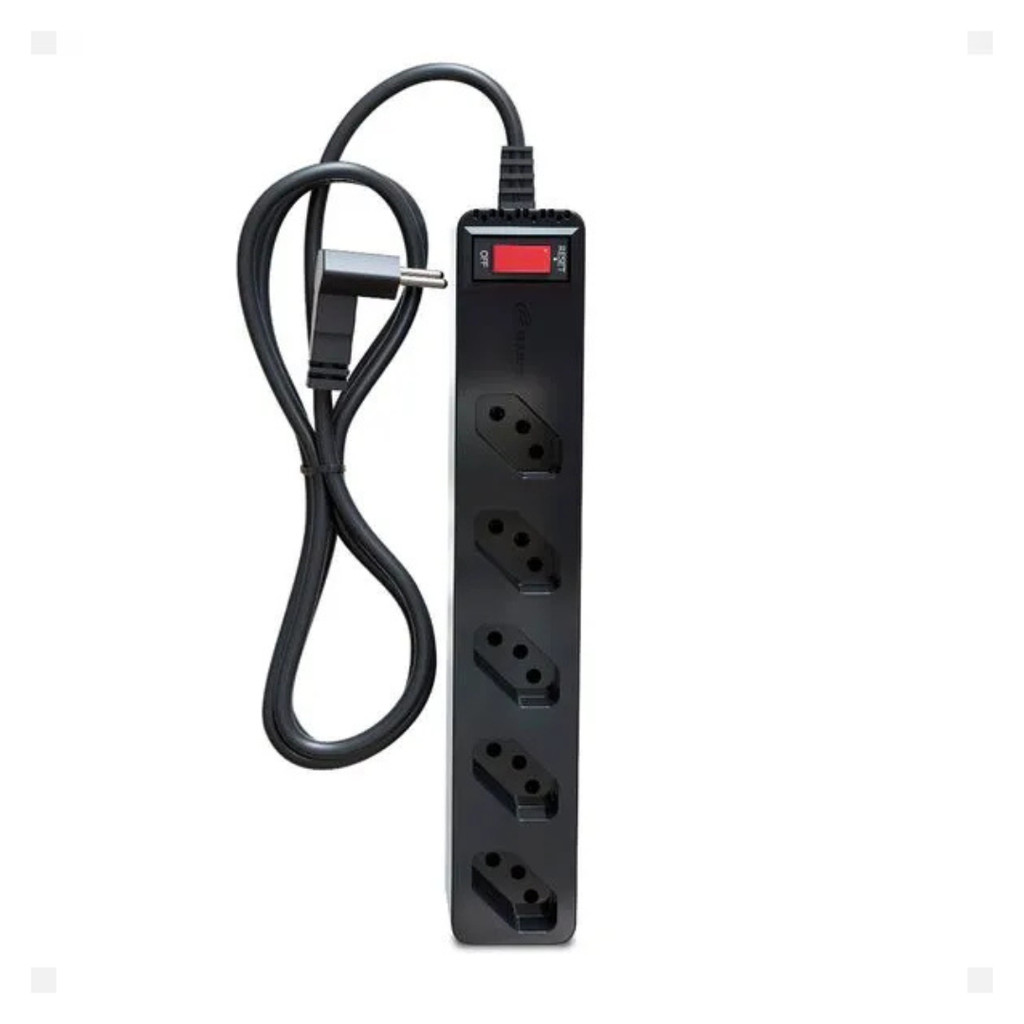 ICLAMPER Energia 5 LCF - Filtro de Linha com Protetor Contra Surtos (DPS) - Bivolt - 10A - 5 Tomadas - 3 Pinos - Preto
