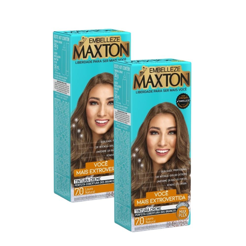 Kit 2 Tintura Creme Maxton Louro Natural 7.0