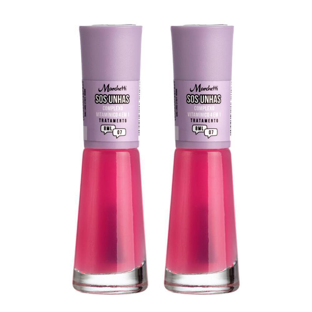 Kit 2 Esmalte Marchetti Tratamento SOS Unhas Complexo Vitamínico 4 em 1 8ml em Oferta na Shopee