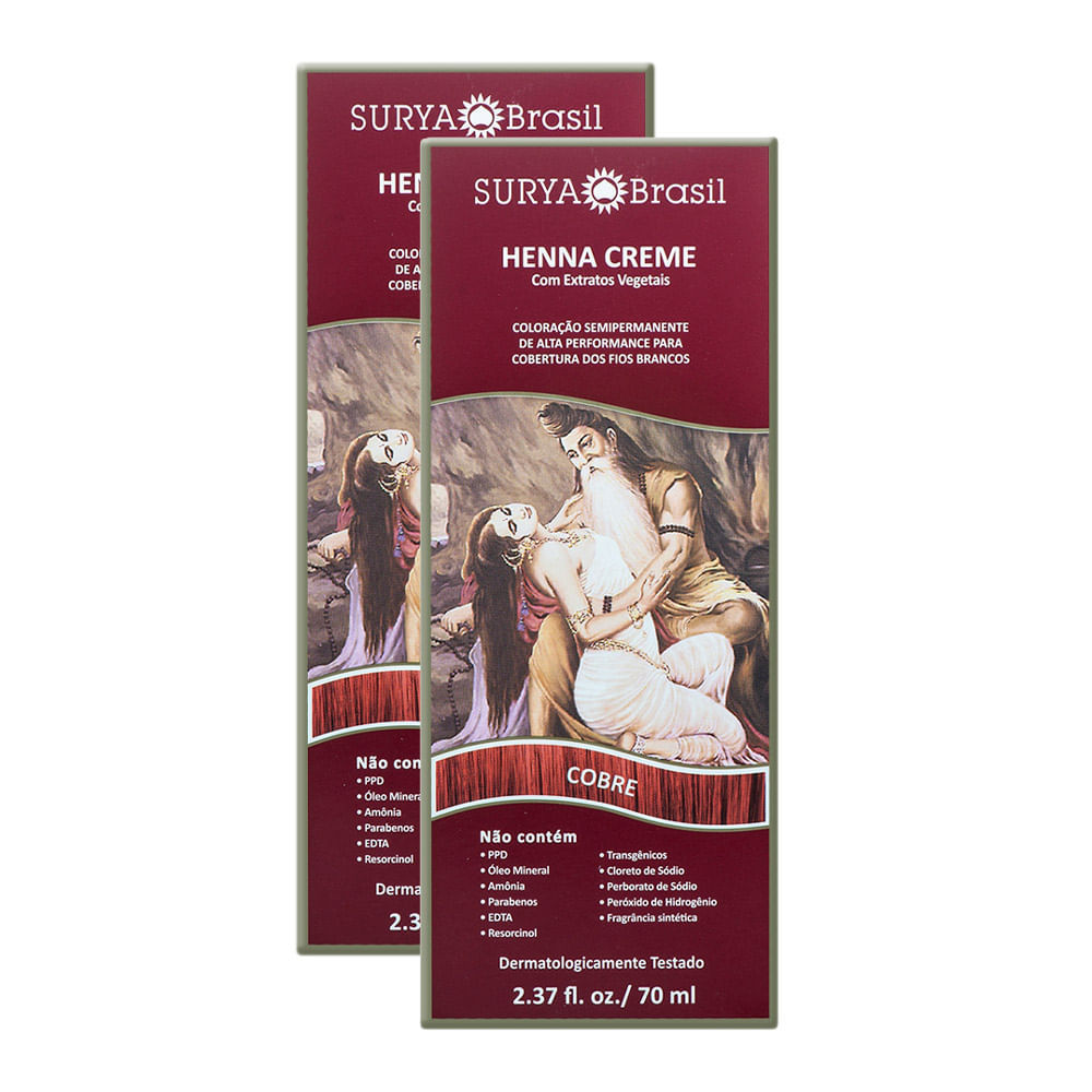 Kit 2 Henna Creme Surya Brasil Cobre kit em Oferta na Shopee