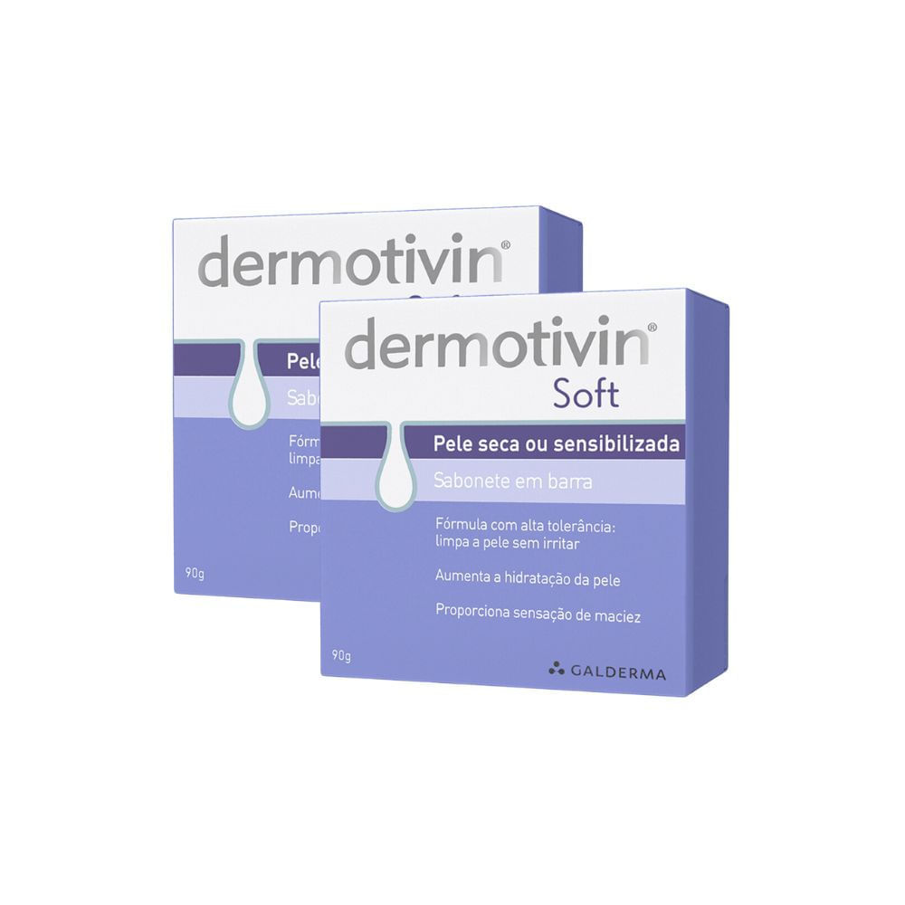 Kit 2 Dermotivin Soft Sabonete em Barra para Pele Seca ou Sensibilizada 90g em Oferta na Shopee