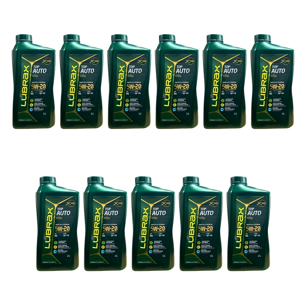 Kit 11 Litros Oleo Lubrax Supera 5W20 Sintético API SQ SN SL