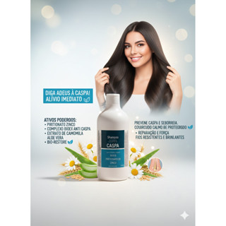 Shampoo Anticaspa Alkmena 500ml - Controle de Caspa, Seborreia e Coceira - Com Piritionato de Zinco, Aloe Vera e Bio-Res em Oferta na Shopee
