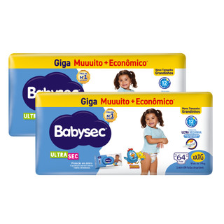 2x Fralda BabySec Ultrasec Galinha Pintadinha Giga XXXG c/64un