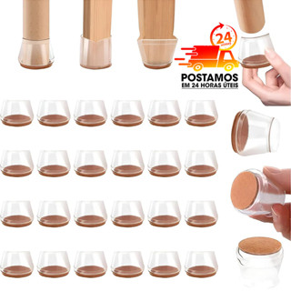 Kit 4/8/16 Protetor de Silicone e Feltro Para Pé de Cadeira e Mesas Evita arranhões em Oferta na Shopee