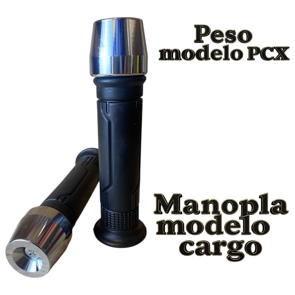 PESO PCX CROMADO + MANOPLA CARGO RISQUINHO TITAN FAN START MODELO UNIVERSAL PARAFUSO PREMIUM