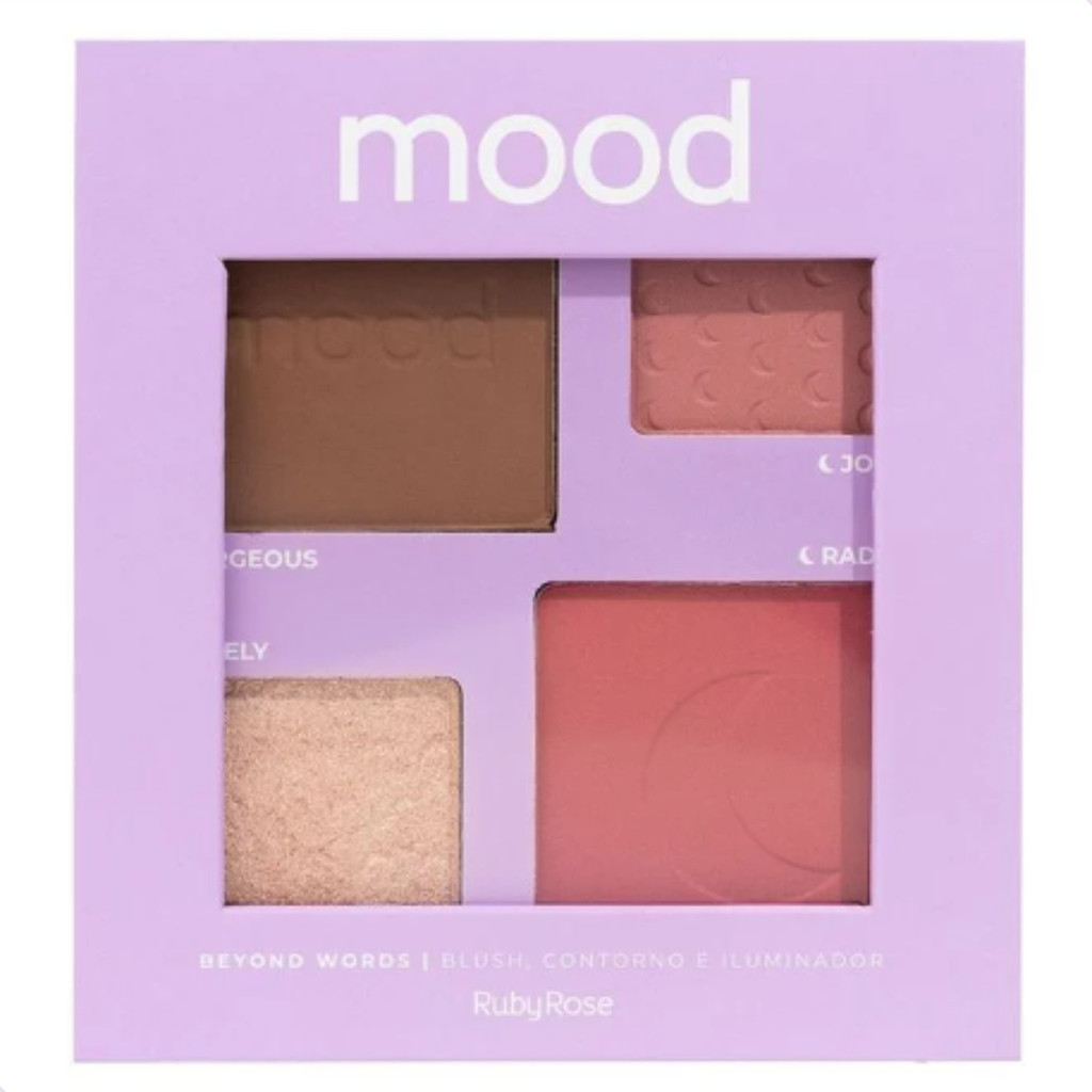 Ruby Rose Blush Contour & Highlighter Over HBF5861 - Texturas Suaves em Oferta na Shopee