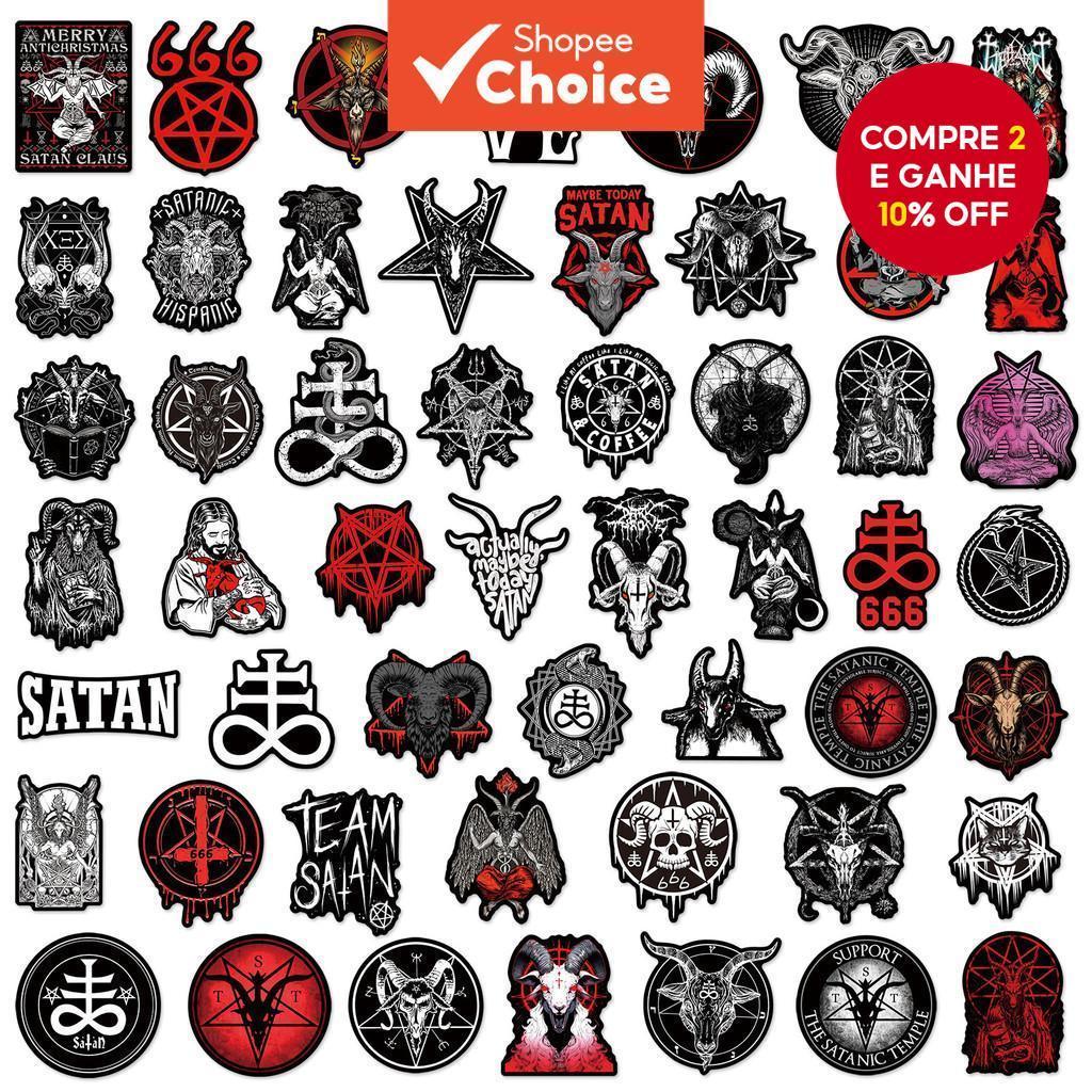 50 Unidades Black Devil Satan Series Graffiti Adesivos Para Malas e Capas de Telefone Decorativos DIY em Oferta na Shopee