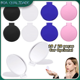 10/20 KIT Espelho de Bolsa redondo Espelhinho de mão com tampa protetora Espelho Real Espelho Maquiagem - Várias cores