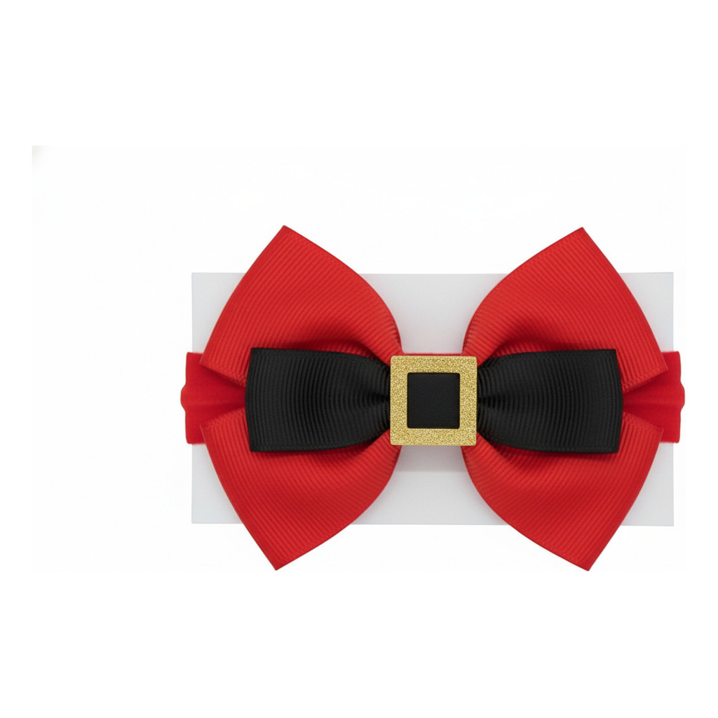 Gorrinho Lacinho Papai Noel Bebê Infantil Natal Gorro Laço Unico Lacinho