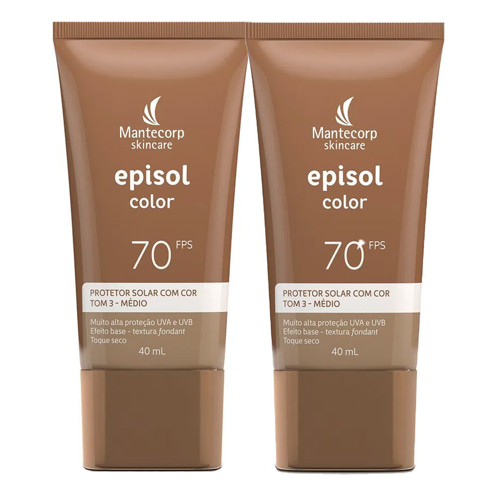 Kit 2 Protetor Solar Episol Color Tom 3 Médio FPS 70 40ml em Oferta na Shopee