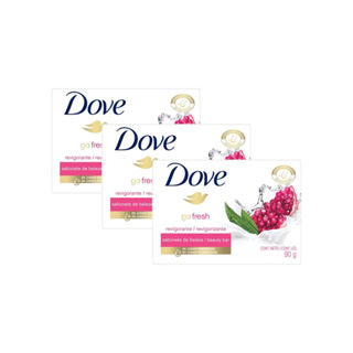 Kit 3 Sabonete em Barra Dove Go Fresh Romã e Verbena com 90g em Oferta na Shopee
