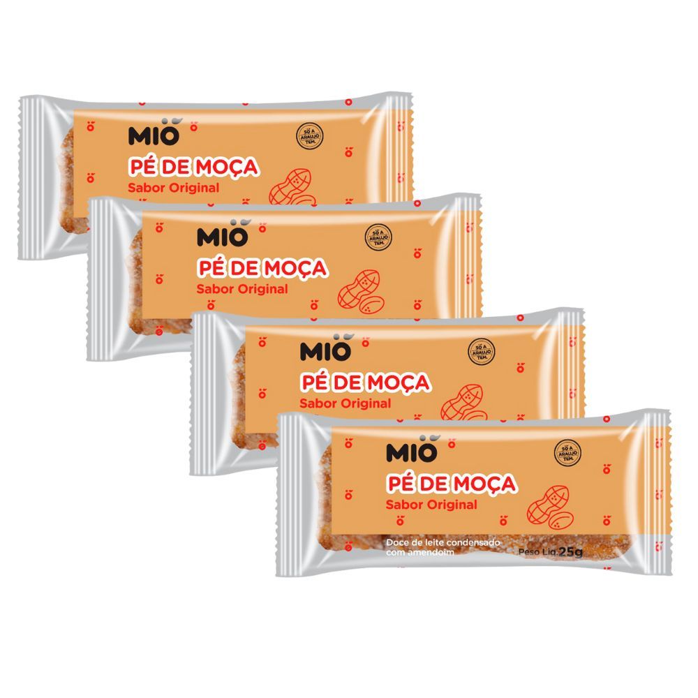 Kit 4 Pé de Moça Mió Sabor Original 25g em Oferta na Shopee