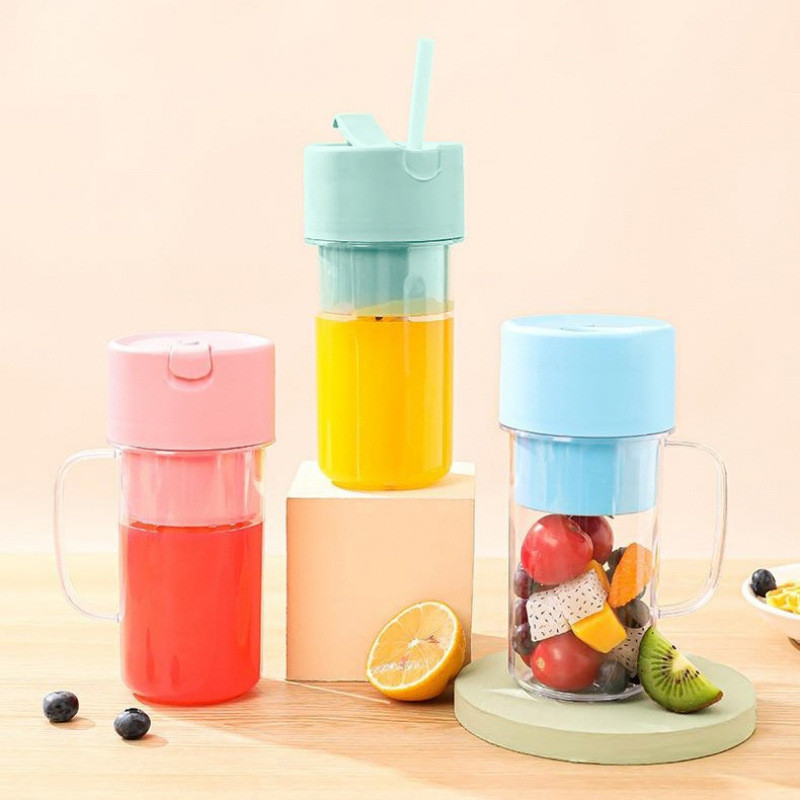 Copo Caneca Liquidificador Mini Juicer 420ml com 6 laminas com tampa e canudo Recarregavel Portatil em Oferta na Shopee