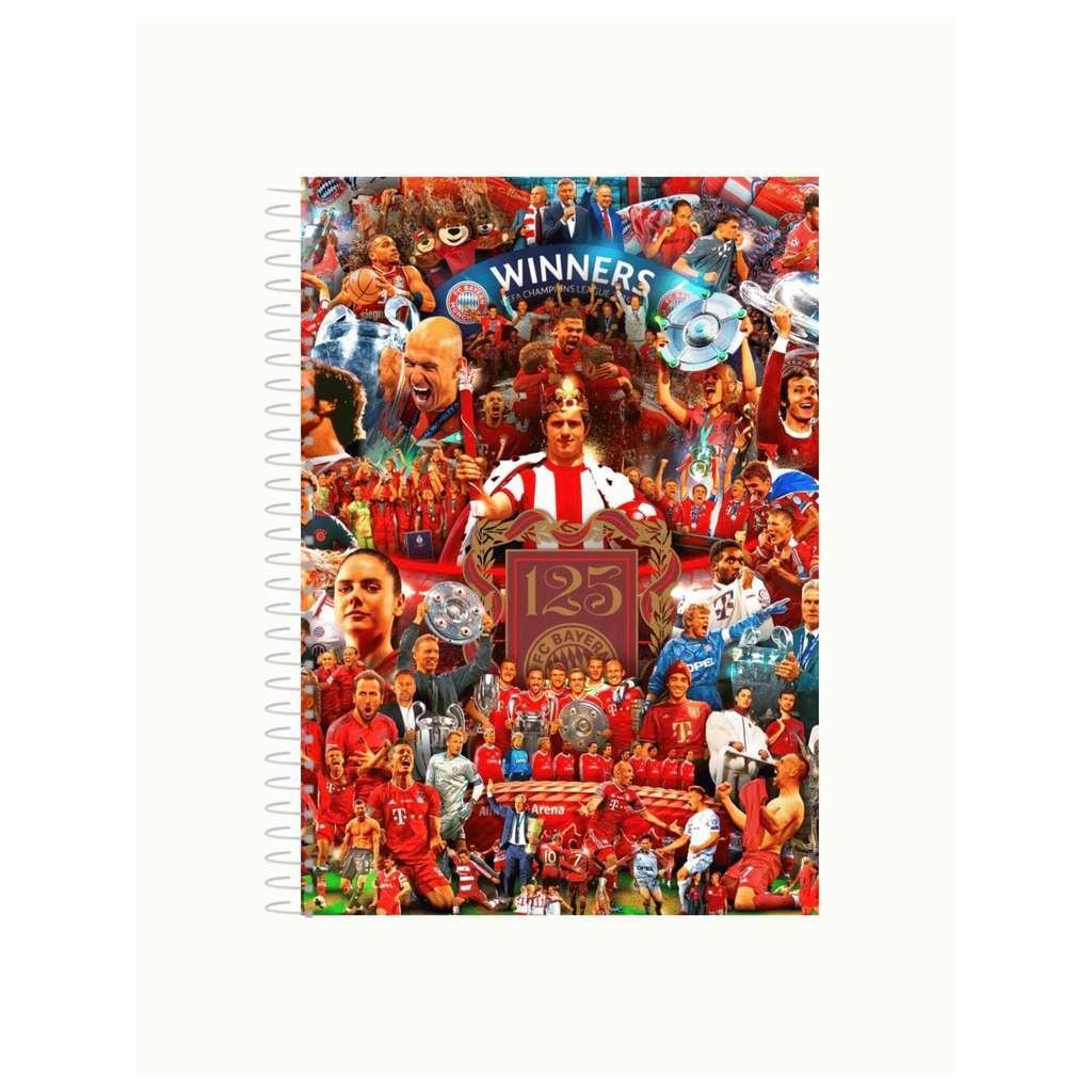 Caderno Escolar Bayern de Munique Capa Dura 10 Matérias