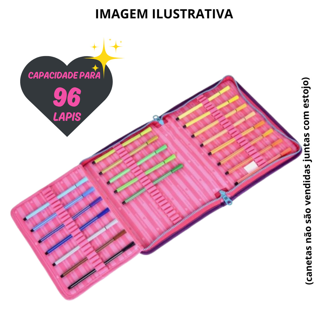 Estojo 96 Pens Feminino Rebecca Bonbon Urban Mix - Clio Style COR:ROSA · foto 2
