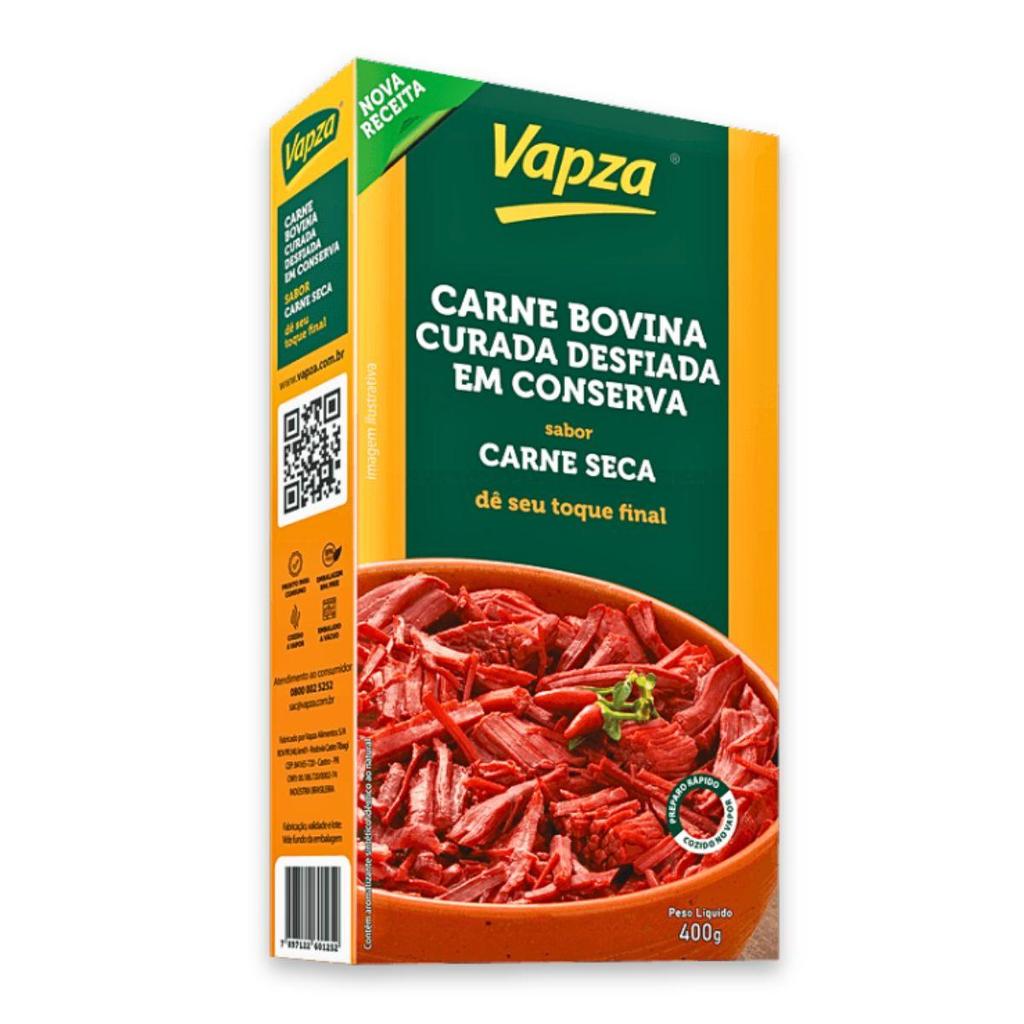 Carne Bovina Curada Desfiada Sabor Carne Seca 400G Vapza em Oferta na Shopee