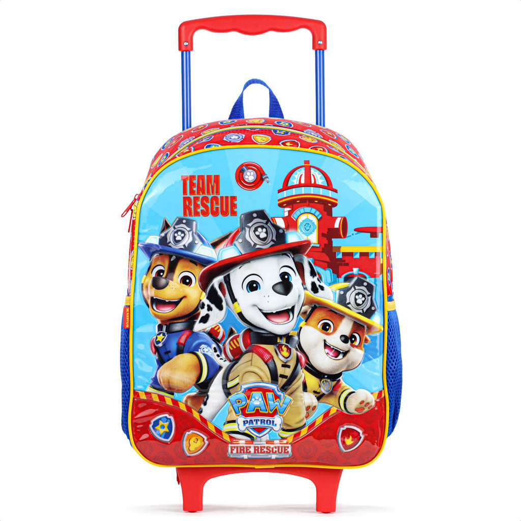 Mochila Com Rodas Escolar Xeryus 16 Patrulha Canina 15290 Vermelho e Azul - Infantil
