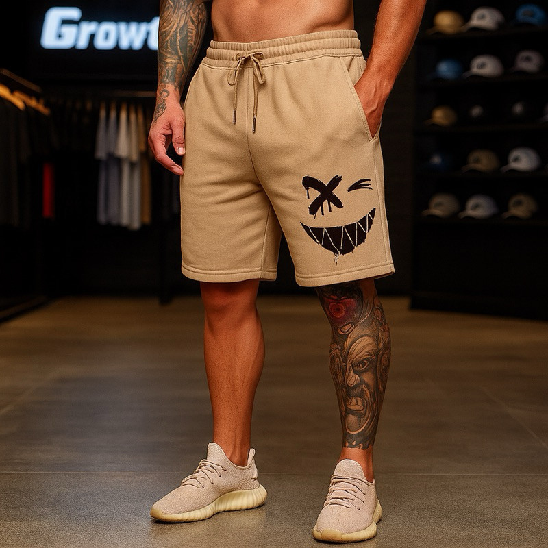 Bermuda Moletom Masculina Estampa Sorriso X – Estilo Streetwear promoção Lançamento envio imediato