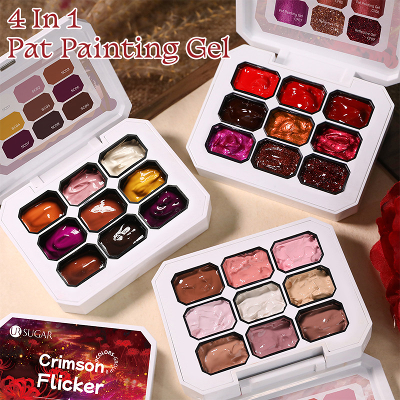 UR SUGAR 4 Em 1 Pat Ombre Gel Polonês Natal Vermelho Cor Reflexiva Fácil Gradiente Pintura Para DIY Francês Unhas Manicu
